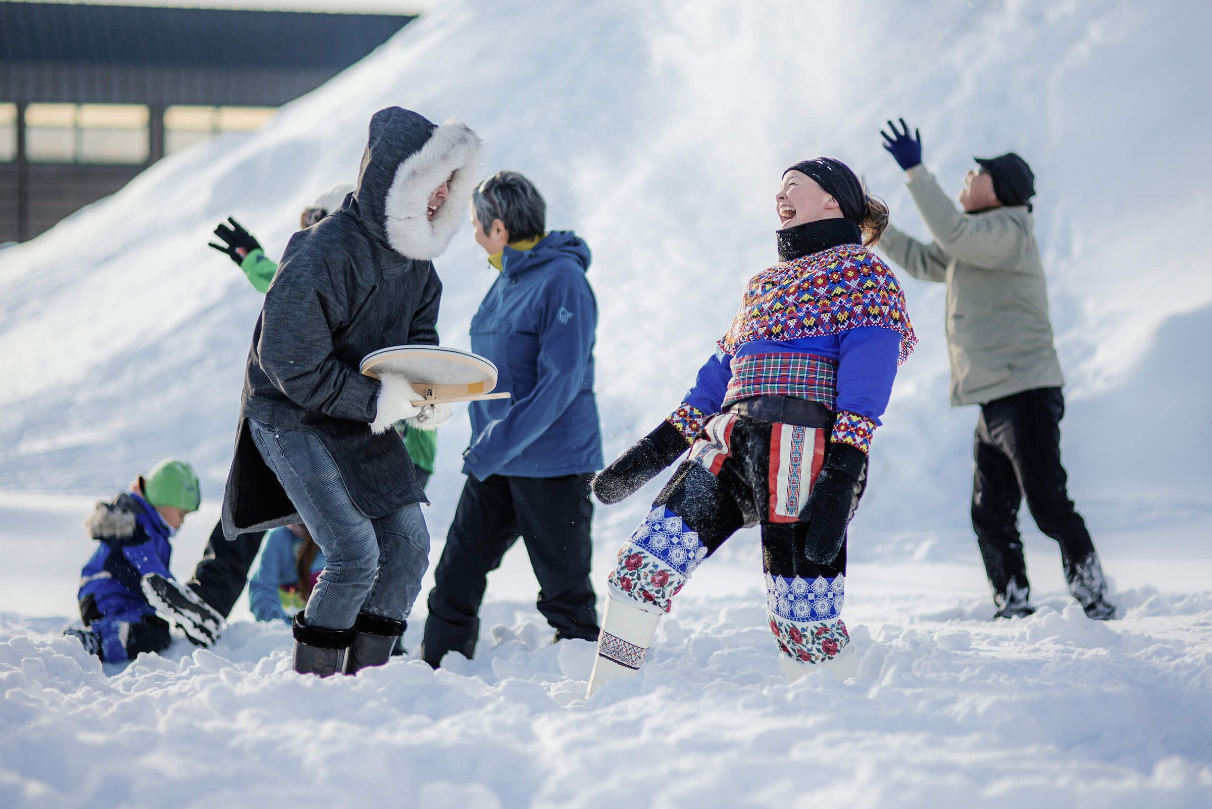 People in Nuuk during video shoot. Photo - Filip Gielda, Visit Greenland